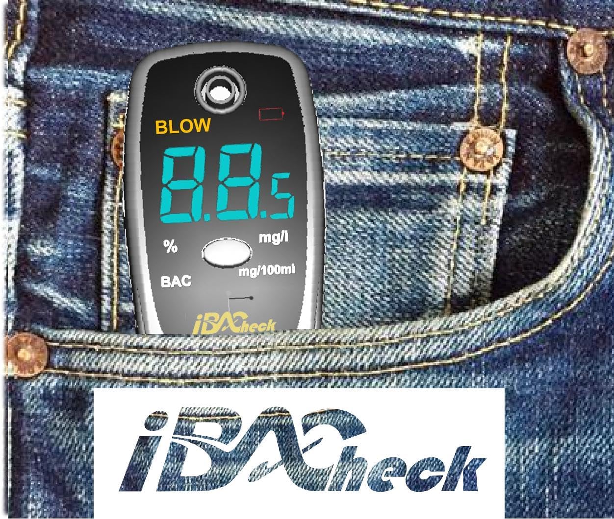 Breathalyzer with LED Display, Visible at Night. Long Battery Life and Last 300 Test with Alkaline Batteries (White & Black 008)