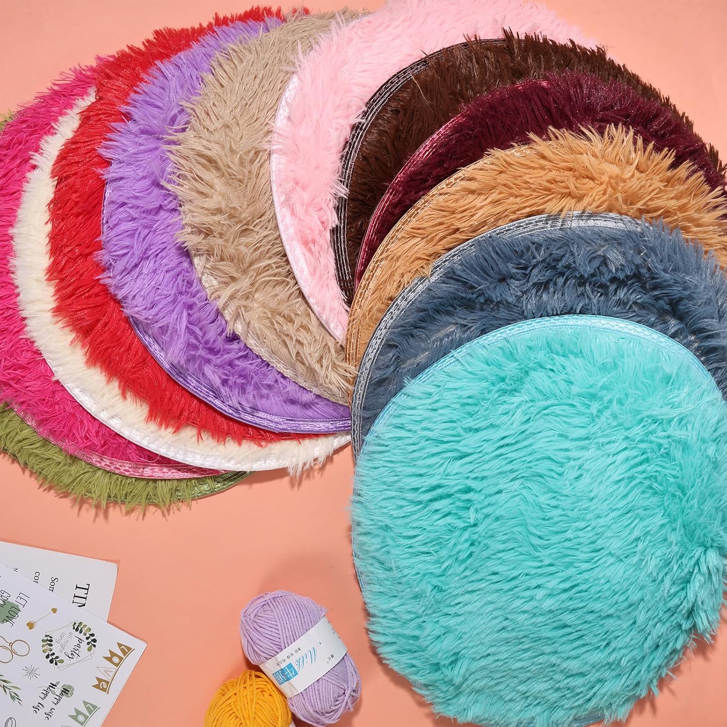 12 Pcs Kids Crazy Carpet Circle Seats Round Floor Mat Kids Floor Cushions 16 Inch, Soft Colorful Educational Classroom Rug for School Home Group Activity Learning Marker Playing Areas