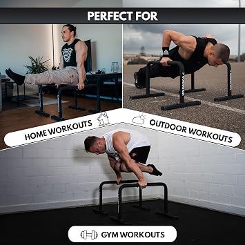 GORNATION Metal Parallettes for Calisthenics, Non-Slip Push Up Bars, Handstand Bars for Fitness, Gymnastics, Outdoor Training, L-Sits, Home Workout Equipment, Push Up Stands
