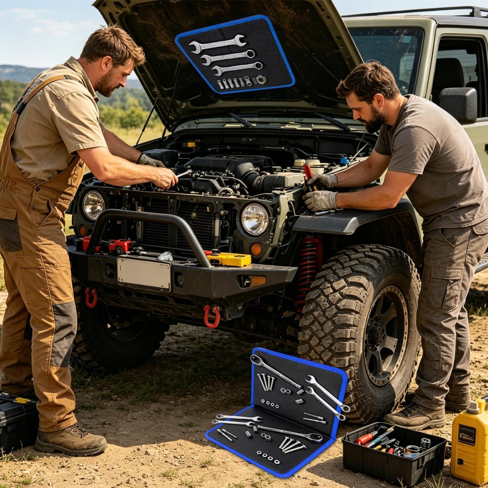 Tappetino Magnetico Per Attrezzi E Ricambi Pieghevole Antiscivolo Per | Stuoia Magnetica per Riparazioni Auto per Meccanici Officine Lavoro Auto Riparazione Elettronica Garage Casa Cacc