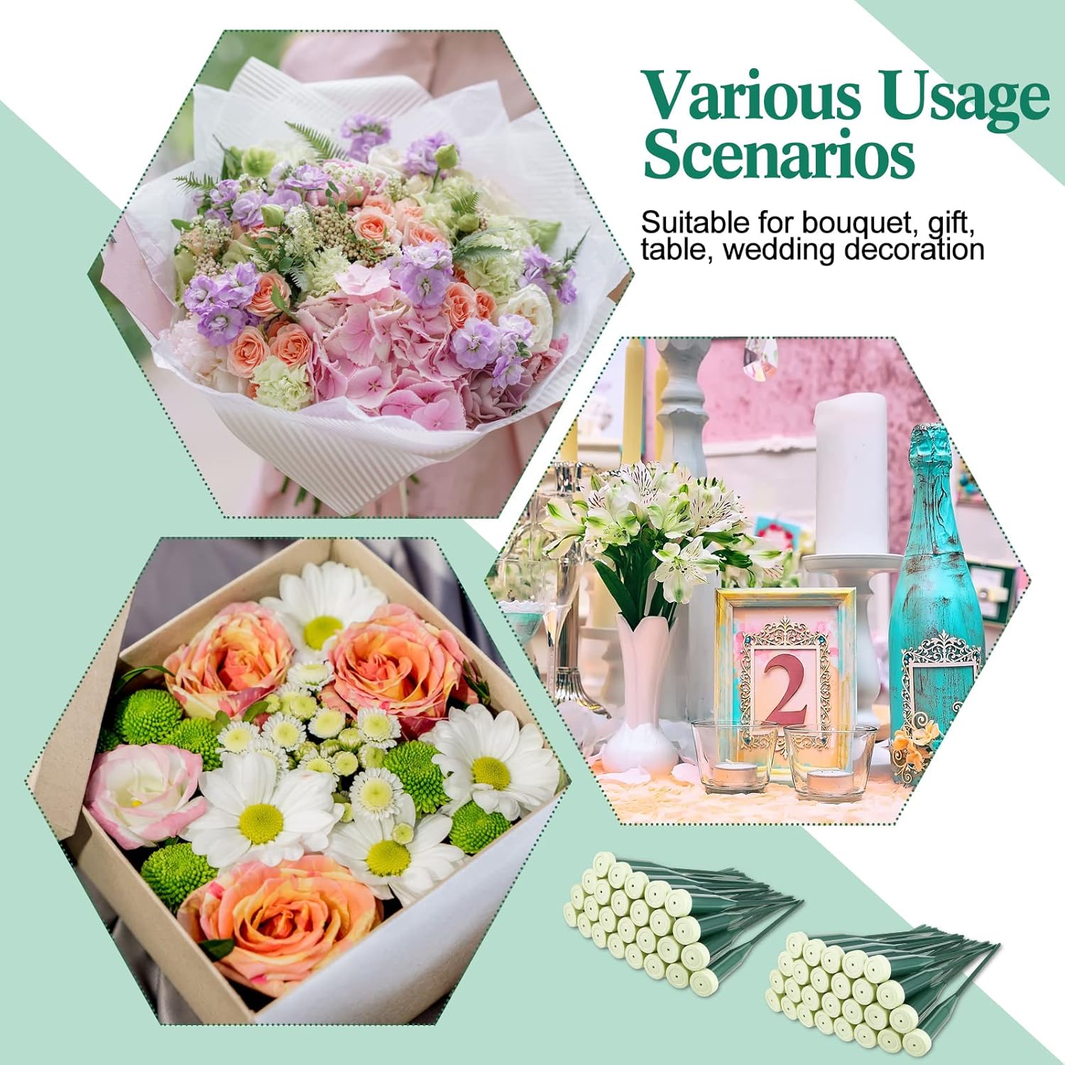 Tessco for you 150 Pcs Floral Water Tube 6 Inch Floral Tubes Plastic Flower Supplies for Fresh Flowers with Rubber Cap for Flower Stem Arrangements Florist Supplies
