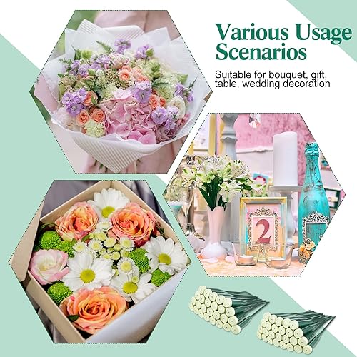 Miniatura 6 de 270 tubos de agua florales de 6 pulgadas, tubos florales verdes de plástico con tapas de goma, suministros de agua de flores frescas, suministros