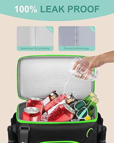 Miniatura 14 de Mochila térmica para 30 latas, impermeable, con compartimento para enfriar para hombres y mujeres, bolsa térmica de lados suaves, mochila ligera Gris