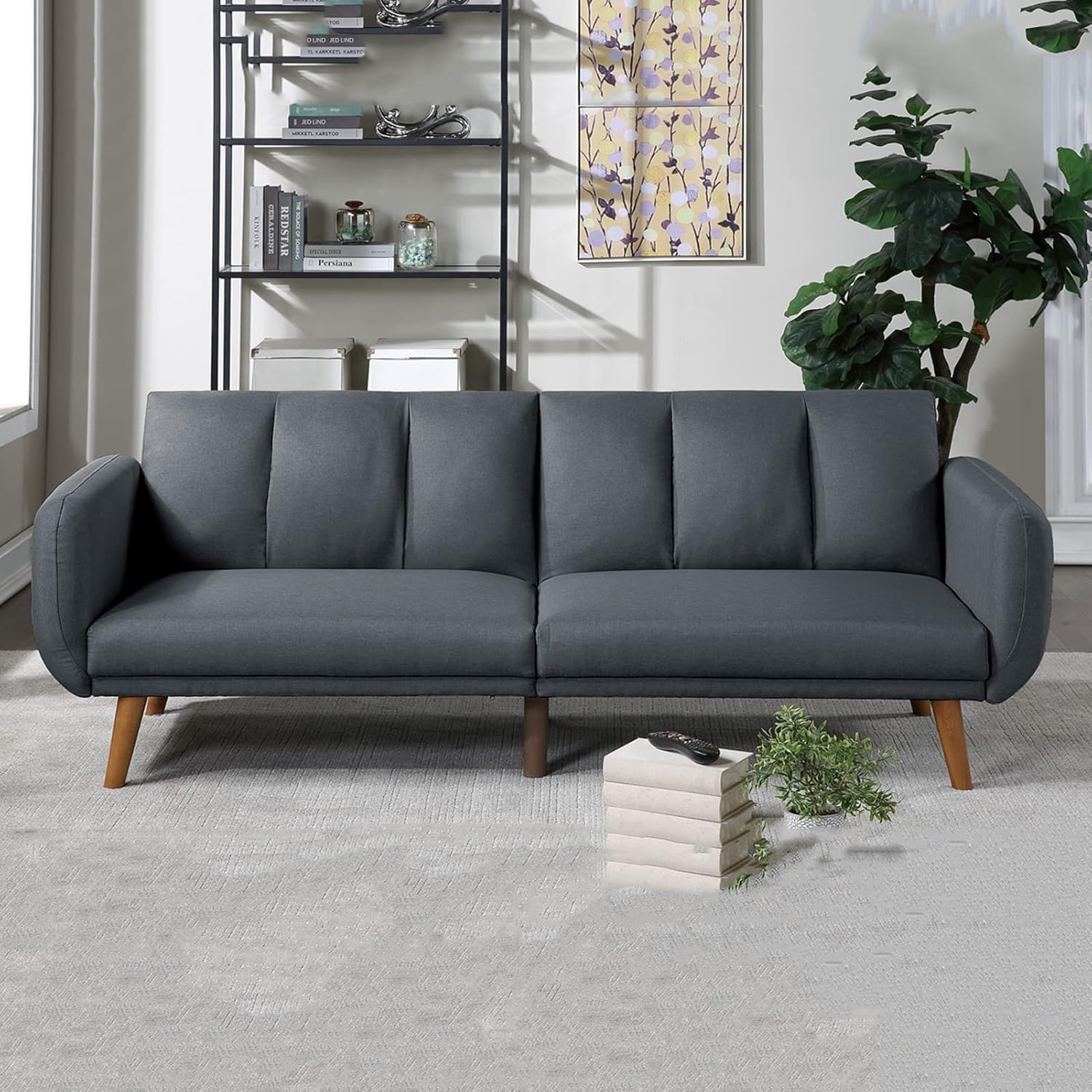 Ymlpre Futon Sofa Bed, Sleeper Sofa with Mattress and Frame