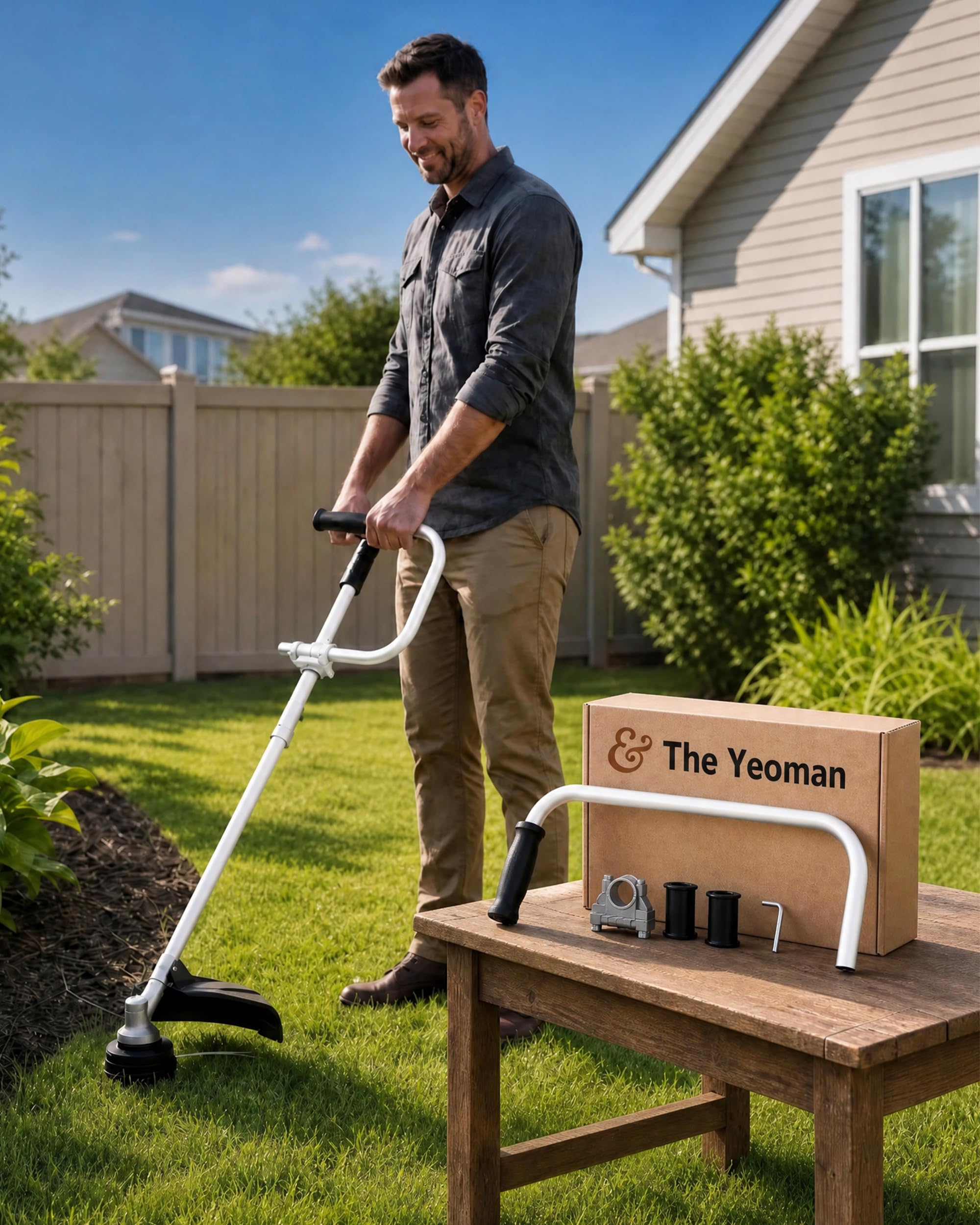 Yeoman Weedeater Handle Extension that Saves You from Bending Down (White not Belt Strap)