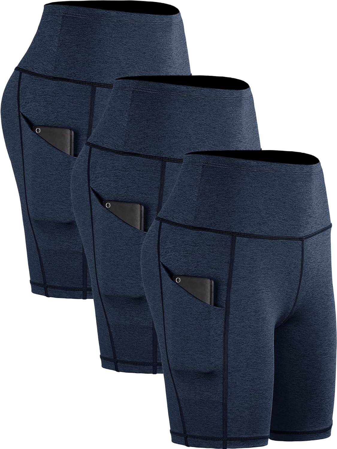 Cadmus Women's High Waist Spandex Yoga Shorts for Bike Running Two Side Pockets: Clothing