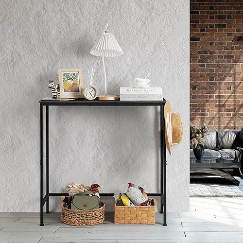 Miniatura 7 de Console Table Narrow Long Sofa Table Entryway Table Black Front Door Console Table Thin Accent Tables for Entryway Hallway Table for Small Spaces