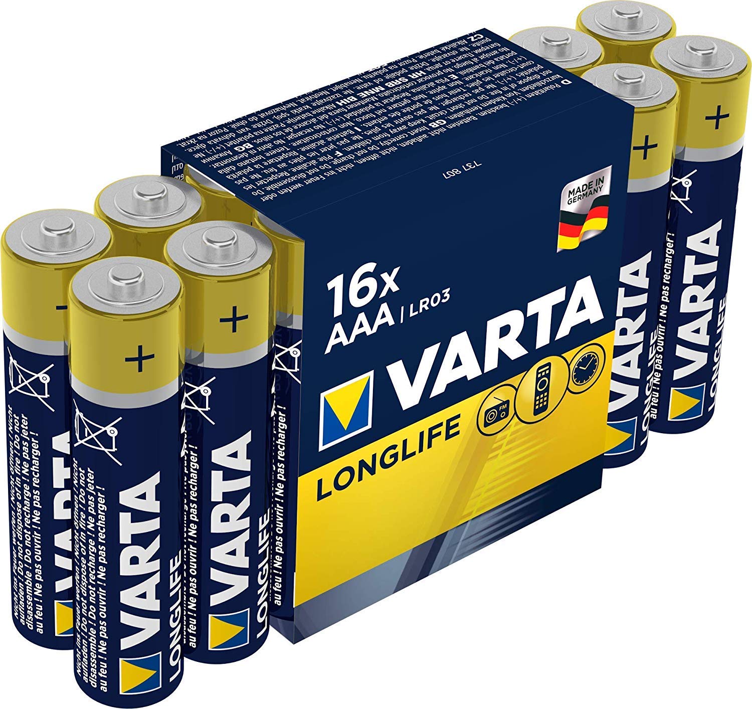 Varta Pila Longlife Power AA Mignon LR06 (paquete de 10 unidades), pila alcalina - «Made in Germany» - Adecuado para juguetes, linternas, mandos y otros aparatos que funcionan con pilas — view 10