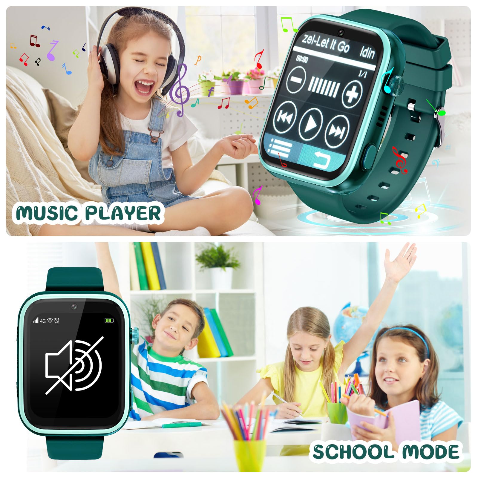 Okyuk 4G Kinder Sicherheitsuhr für Mädchen Junge – Bild 5