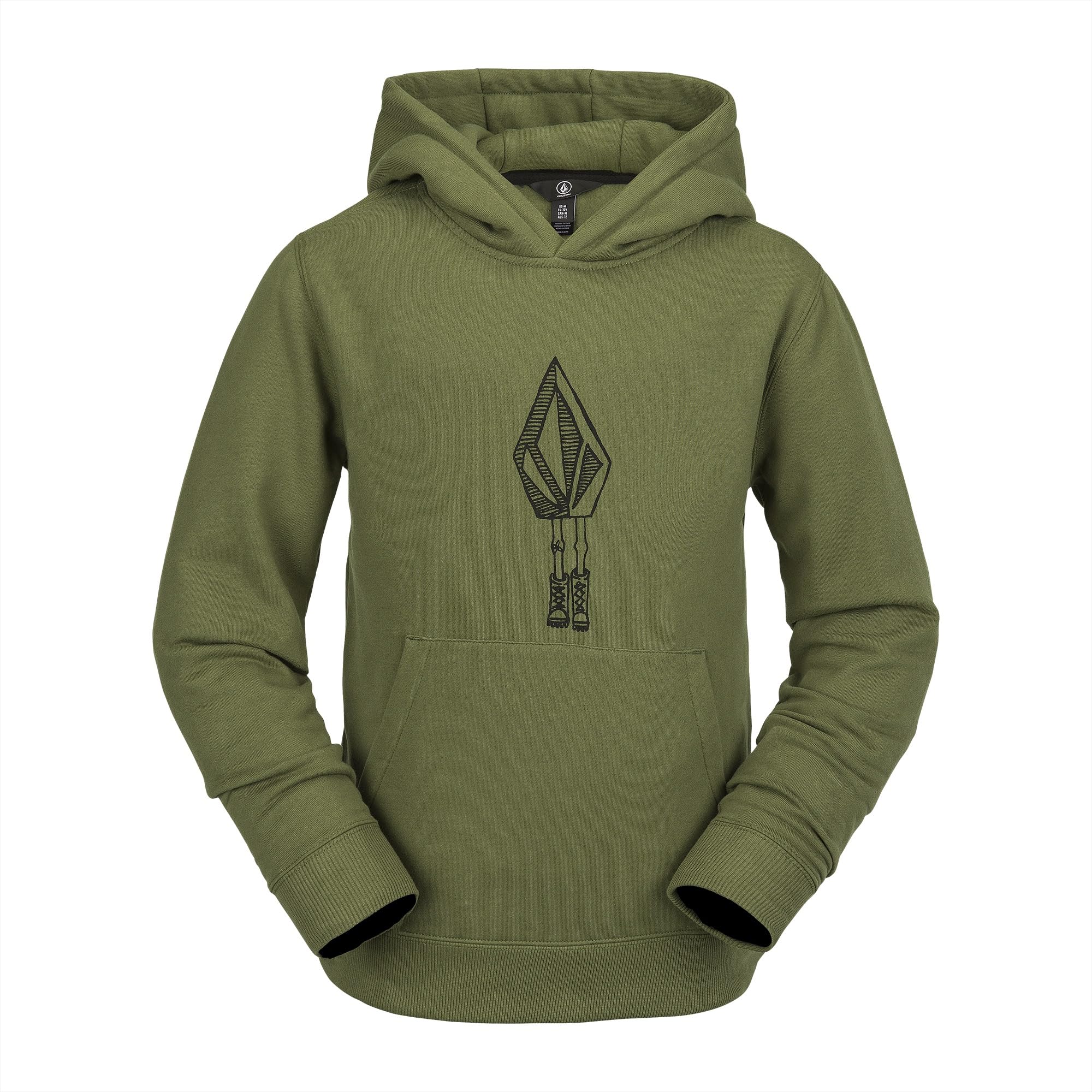 Sweat a capuche Volcom vert pour garcon ideal pour le skatepark et le college - 3