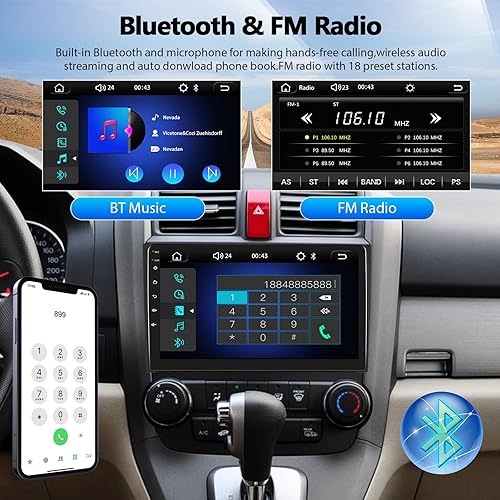 Miniatura 4 de Reproductor MP5 estéreo para Honda CRV 2007-2011 Radio de coche con Apple Carplay Android Auto Mirror Link, 9 pulgadas pantalla táctil Radio de