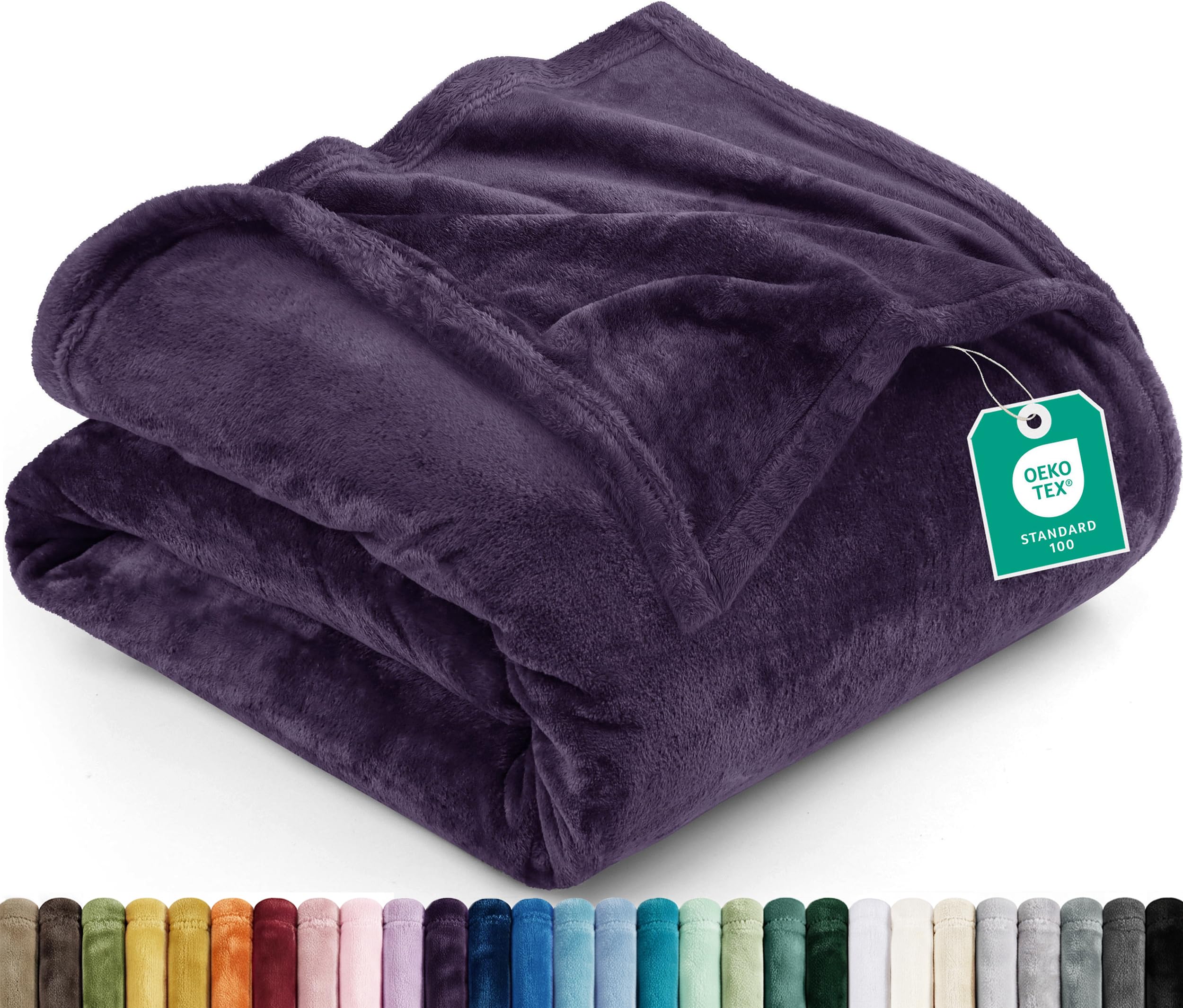 Utopia Bedding Ultra Soft Fleece Bed Blanket King Size Purple (90x102 Inch)