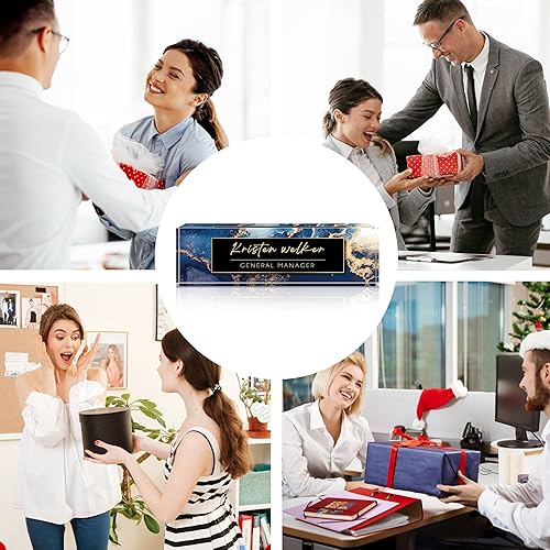 Miniatura 5 de Placa de nombre de escritorio personalizada, placas de identificación acrílicas personalizadas para escritorio, accesorio de oficina para mujeres y