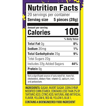 SOUR PATCH KIDS Big Kids Soft & Chewy Gummy Halloween Candy, 100 ct