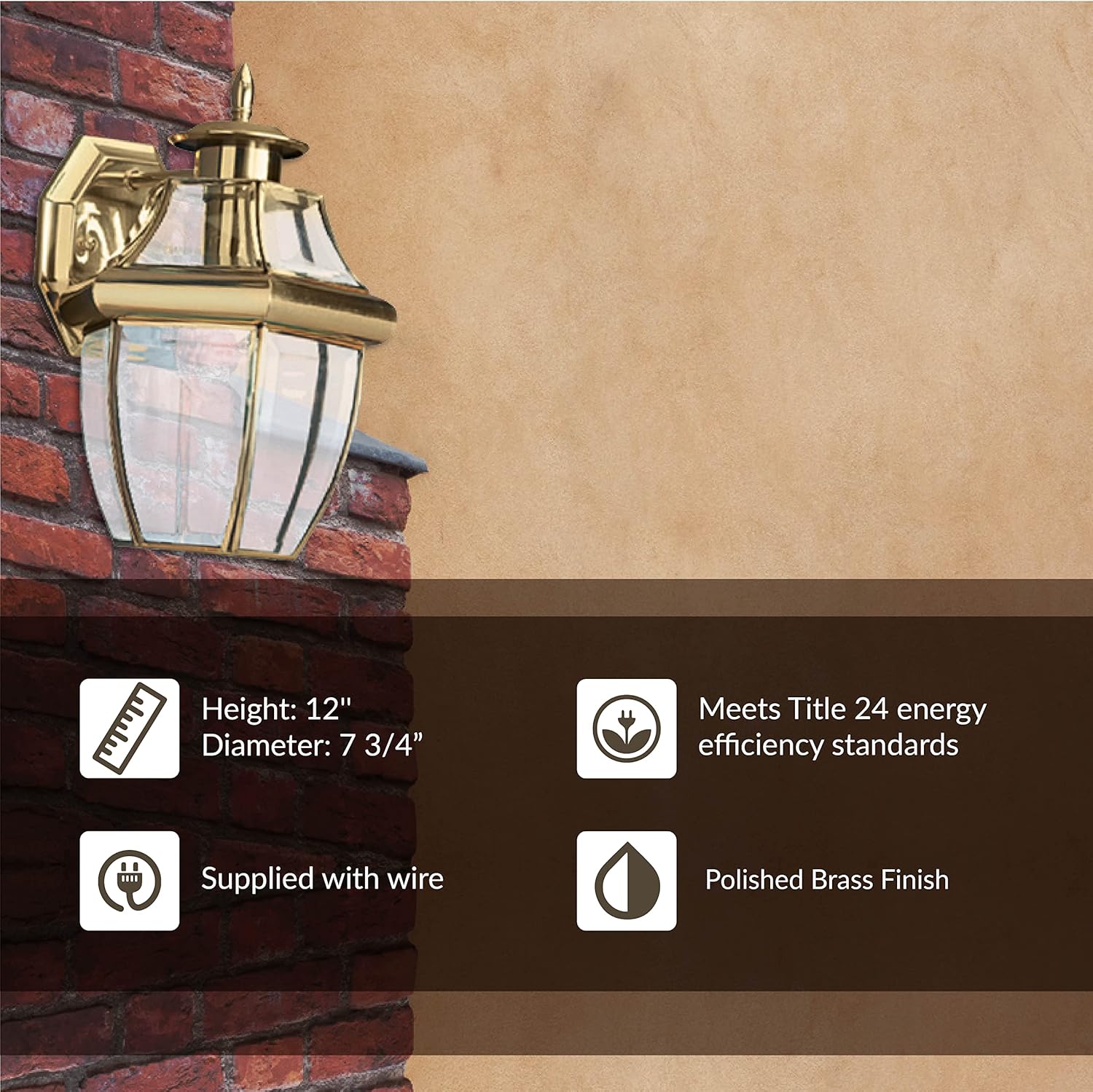 Prоduсt Dеаl Sea Gull Lighting 8038-02 Lancaster Outdoor Wall Lantern Outside Fixture, One - Light, Polished Brass