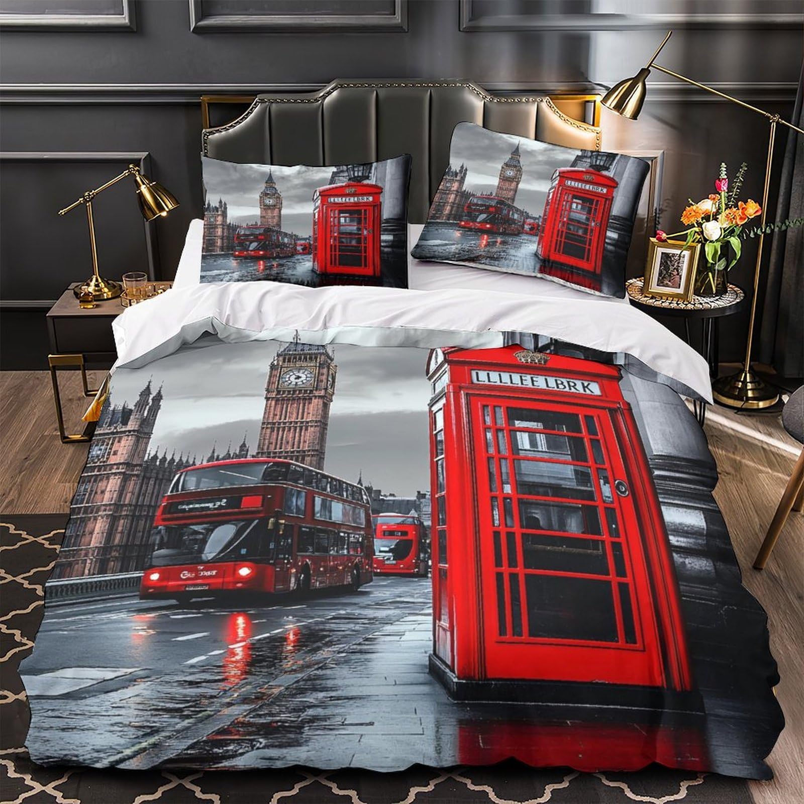 Linge de lit scène de jardin victorienne pour chambre romantique