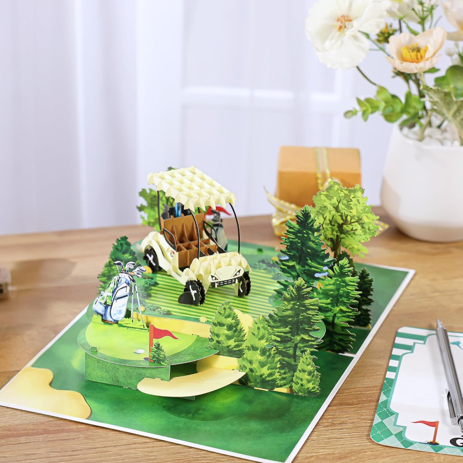 Golf Pop Up Birthday Card, 3D Golf Fathers Day Cards for Dad, Husband, Grandpa, Pap, Him, Men, Golfers; All-Occasion, Congratulations, Thank You, Father’s Day, Retirement for Boss, Coworker, 6x8 In - Image 2