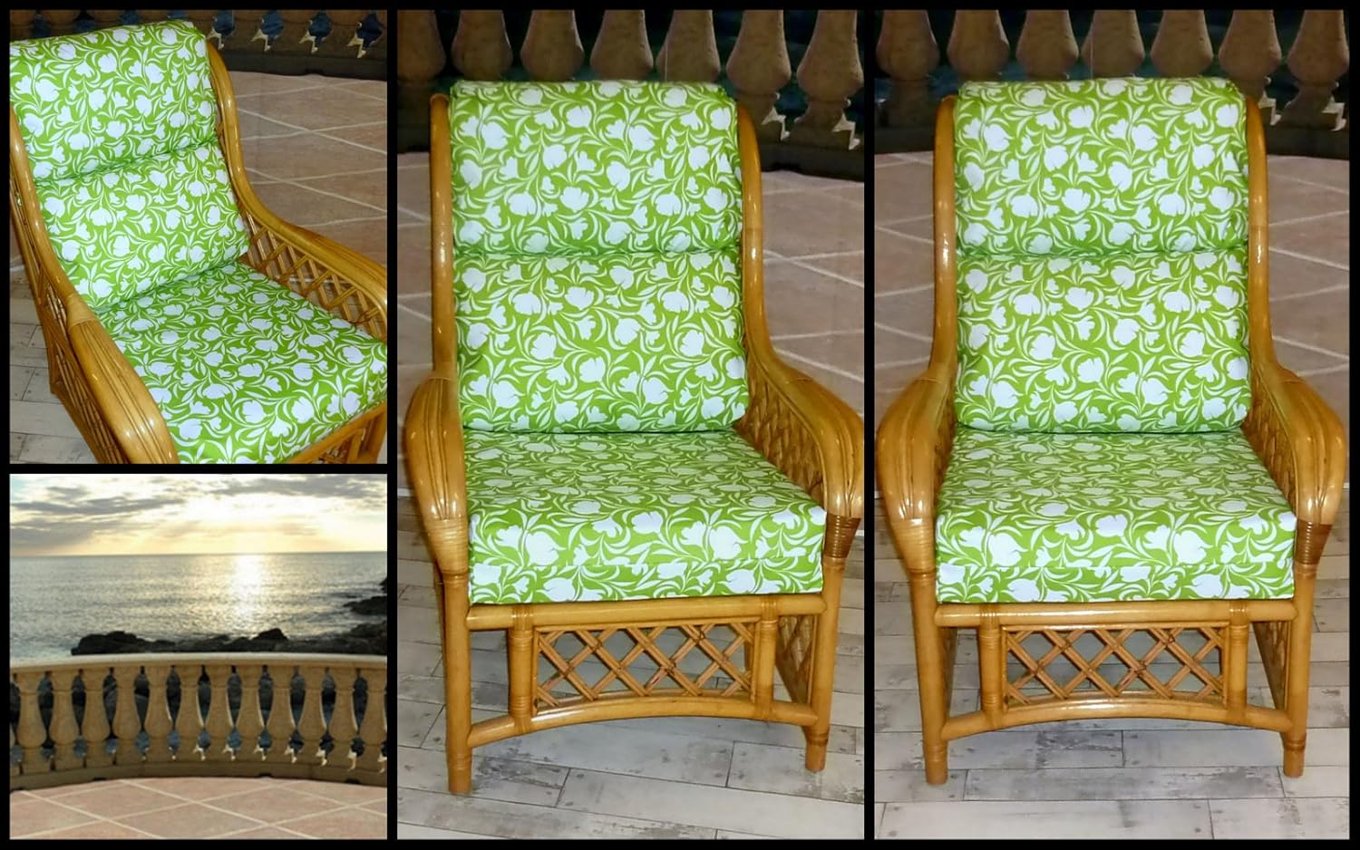 Lime Tulip New Replacement Cushion Covers for Cane Wicker and Rattan