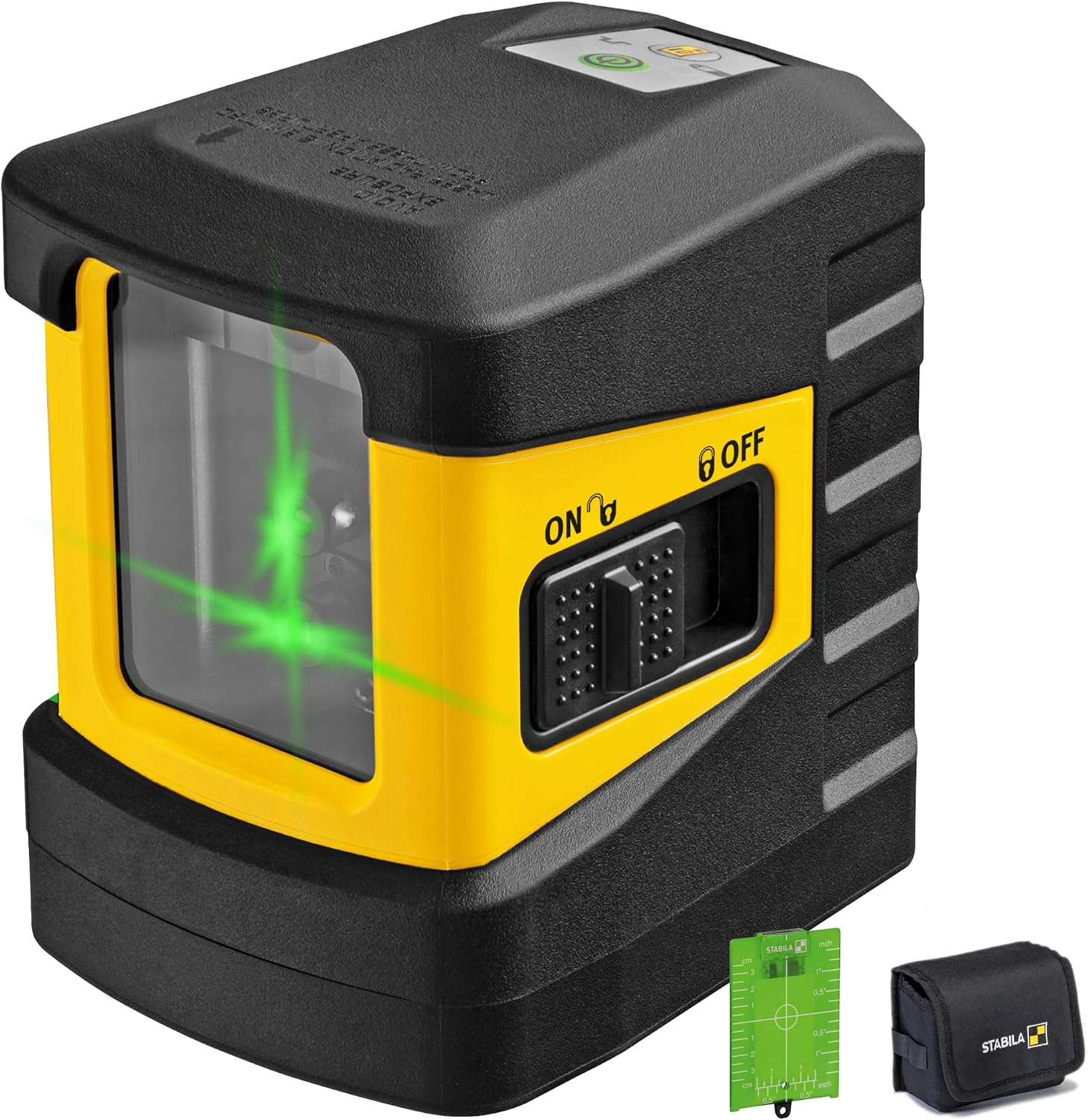 STABILA LAX 60 G GREENBEAM Cross Line Laser, 3-Piece Kit, 100 ft (30 m) (Safety Class ll, <1mW power output)