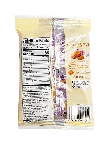 Miniatura 3 de Brachs Nips - Paquete de dulces duros con sabor a ron y mantequilla de caramelo, envueltos individualmente con imán de TastyPack (3 unidades)