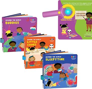 Glo Pals x Worldwide Buddies Light-Up Kids Books 3-Pack Library