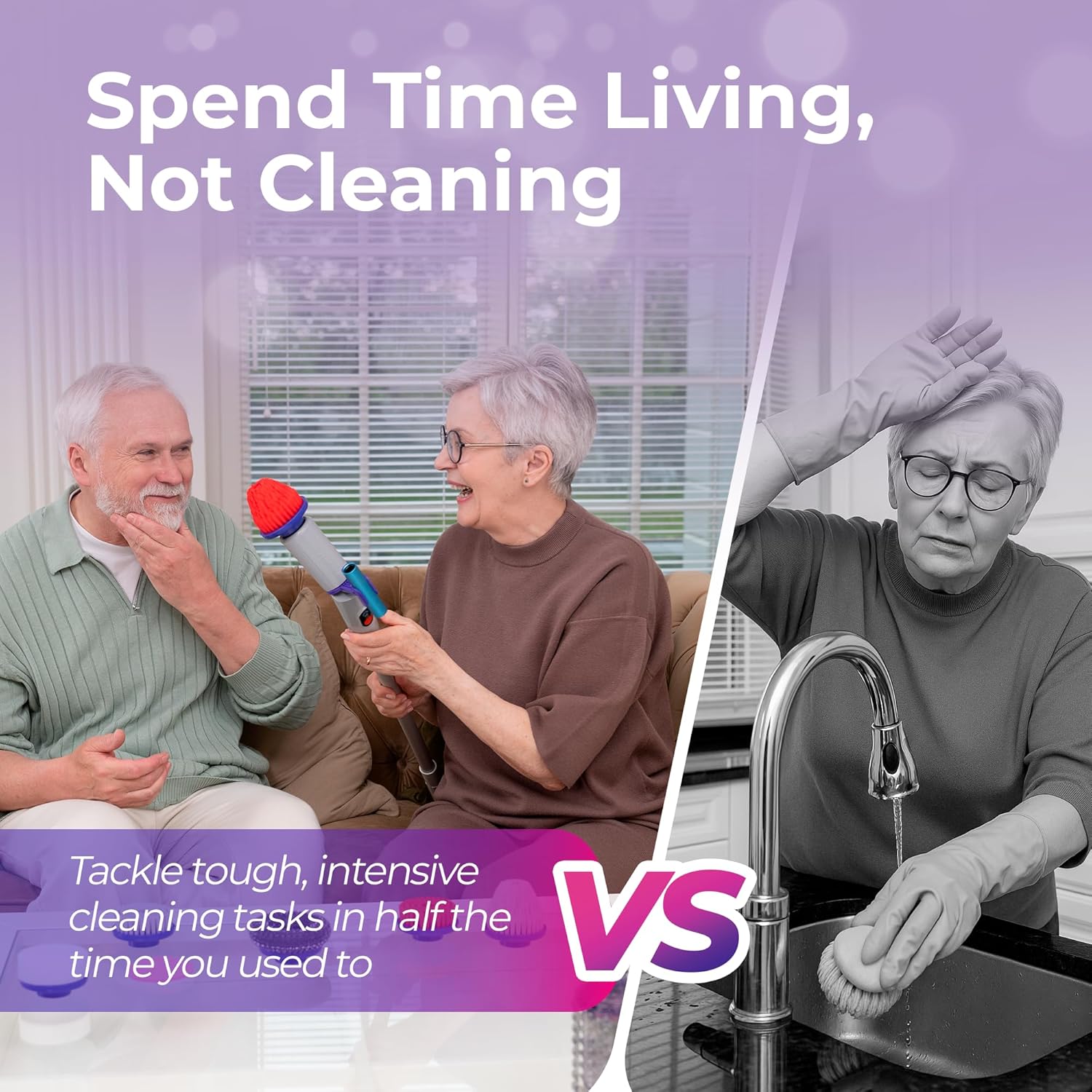 Synoshi PRO Power Scrubber Brush Heads, Electric Spin Scrubber Melamine Sponge, Cone Brushes, Steel Brushes & Round Brushes