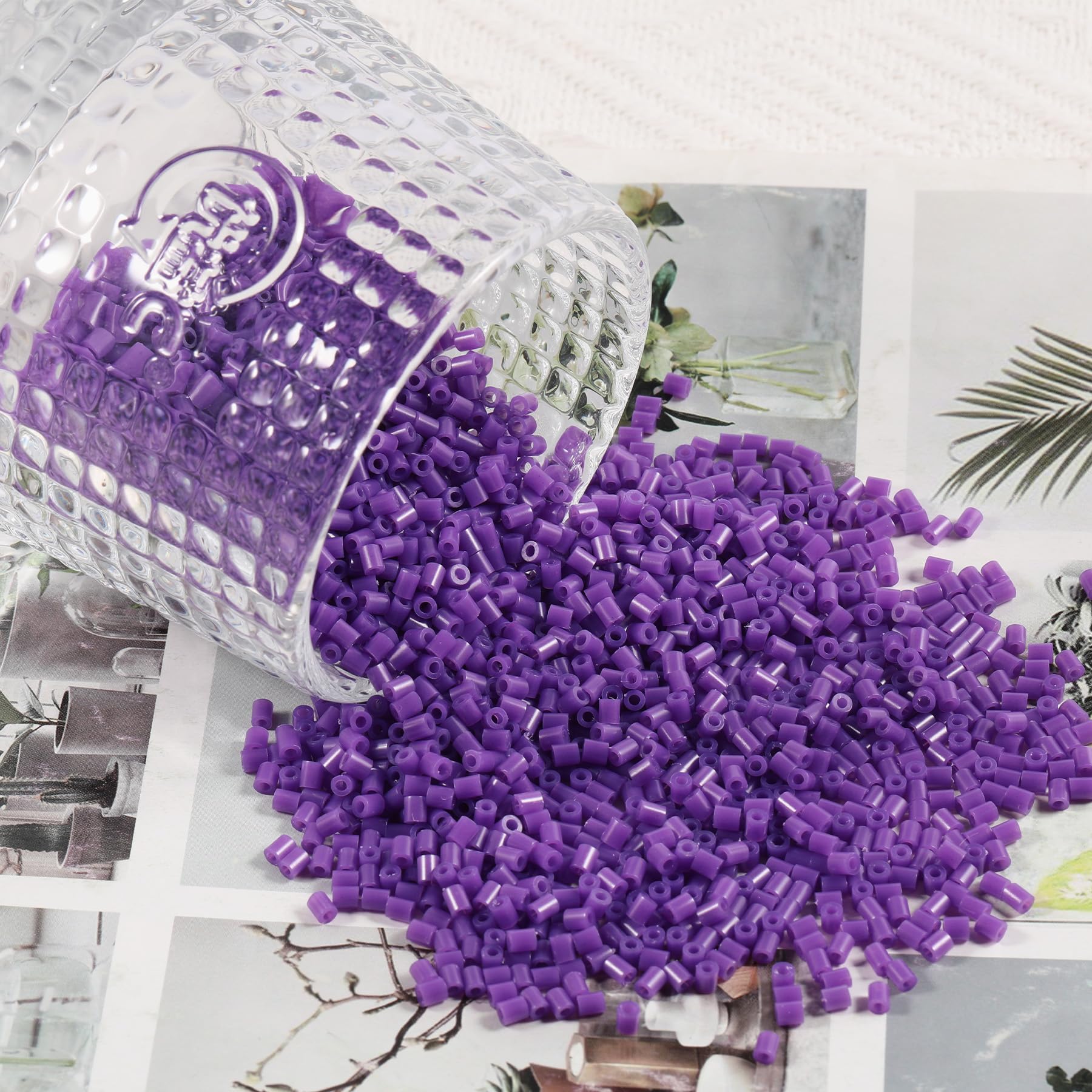 10000Pcs Loose Mini Fuse Beads 2.6mm Bulk Refill Kit Stress Relief Pixel Art 3D Craft Melting Beads for DIY Decor Crafts Creative Handmade Projects (Dark Purple) - Image 3