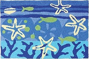 Jellybean® Rugs Ocean Life Throw Rug - 17 x 24, Aqua Blue