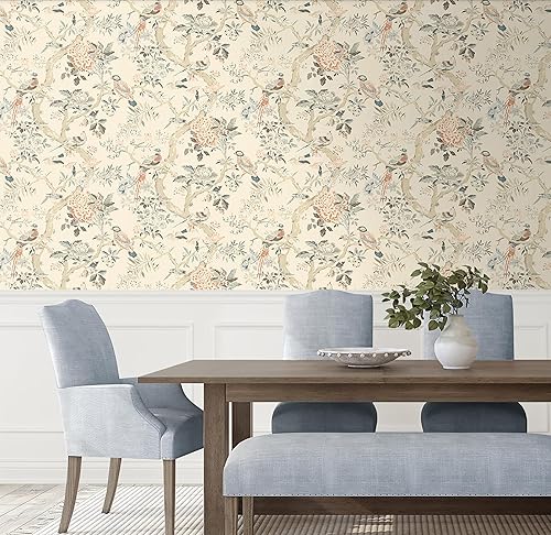 Vista 243 de Surface Style - Papel tapiz para despegar y pegar, papel tapiz floral para dormitorio, tocador, cocina, autoadhesivo, vinilo, cobertura de 30.75