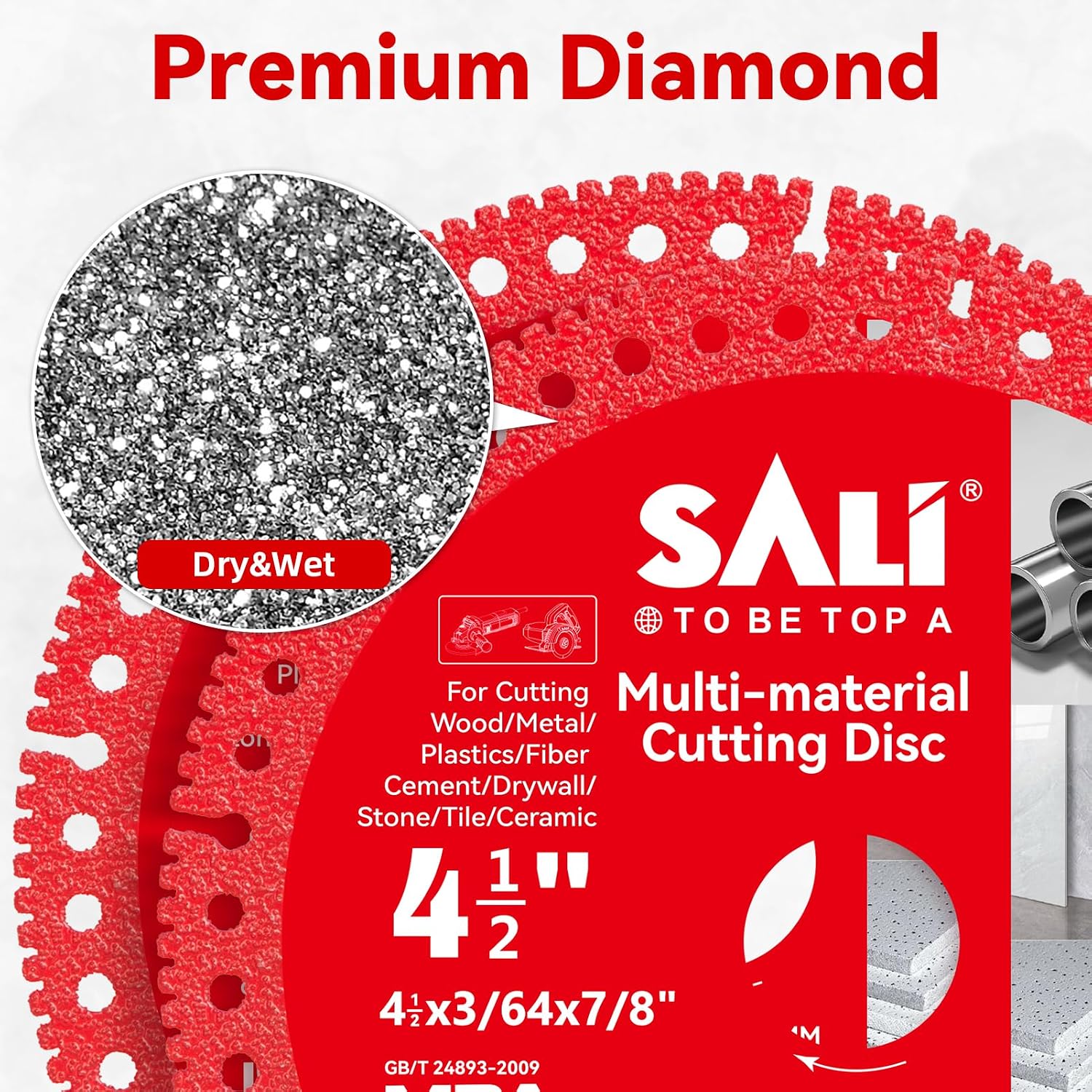 SALI 3PCS 4.5 Inch Diamond Blade for Angle Grinder, Multi-Material Disc | Diamond cutting discs for angle grinders, designed for cutting tile, concrete, metal, PVC pipe and stone with durability.