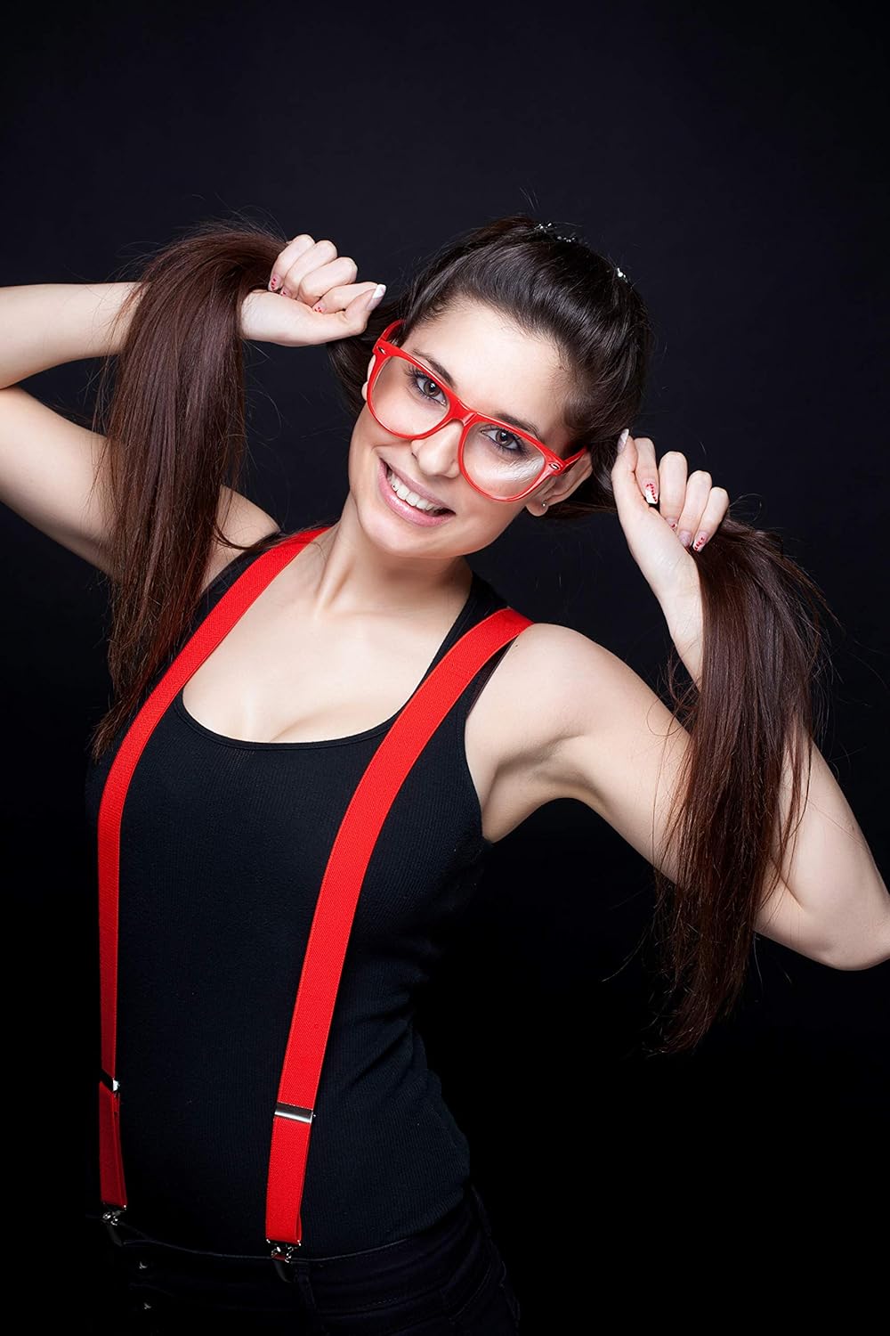 Navisima Women Adjustable Elastic Y Back Style Suspenders With Strong Metal Clips, Red at  Men’s Clothing store