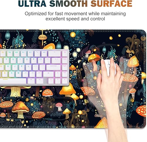 Miniatura 4 de Alfombrilla de mouse para juegos, alfombrilla de escritorio grande, bonito protector de almohadilla de escritorio, 4 en 1 XXL alfombrilla para mouse