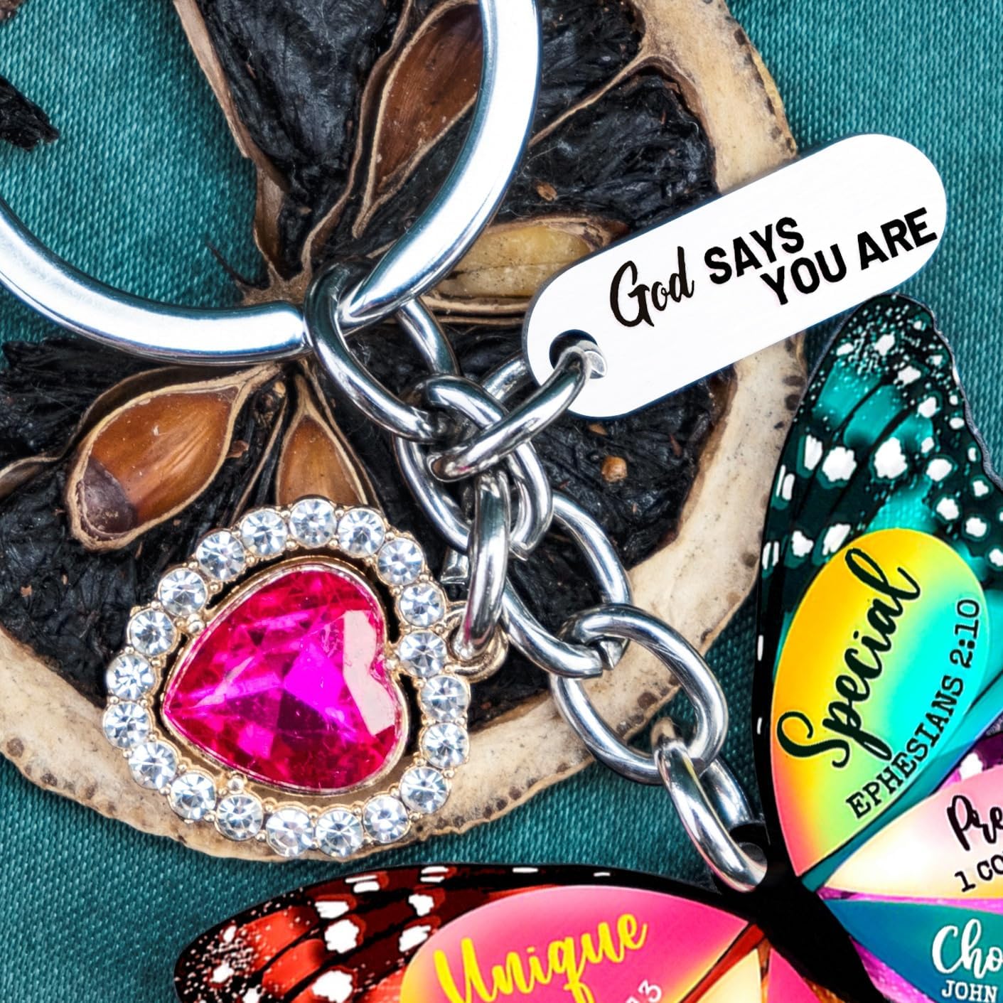 Butterfly Keychains For Women Butterfly Accessories Christian Keychain Womens Stocking Stuffers 2026 Bible Verse Religious Inspirational Gifts For Women Mom Girl Female Her Unique - Image 3