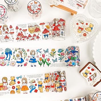 Amazon マスキングテープ かわいい 少女 萌え 人物マステ 海外マステ 手帳 Diy 时光机 Pet マステ 手帳テープ 童年的阁楼 マスキングテープ 文房具 オフィス用品