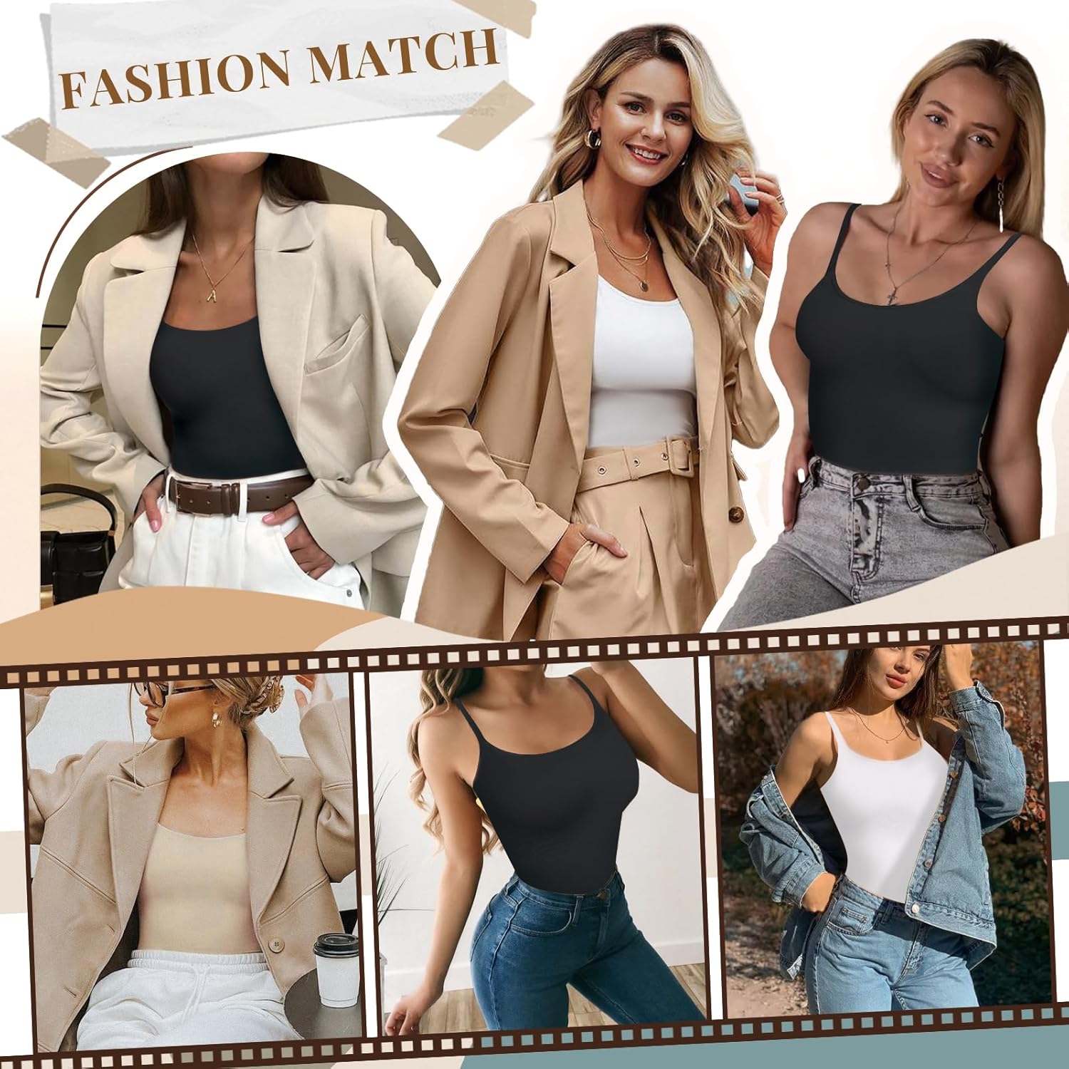 Compression Tank Tops for Women Tummy Control Shapewear Camisole Seamless Body Shaper Cami - Image 5