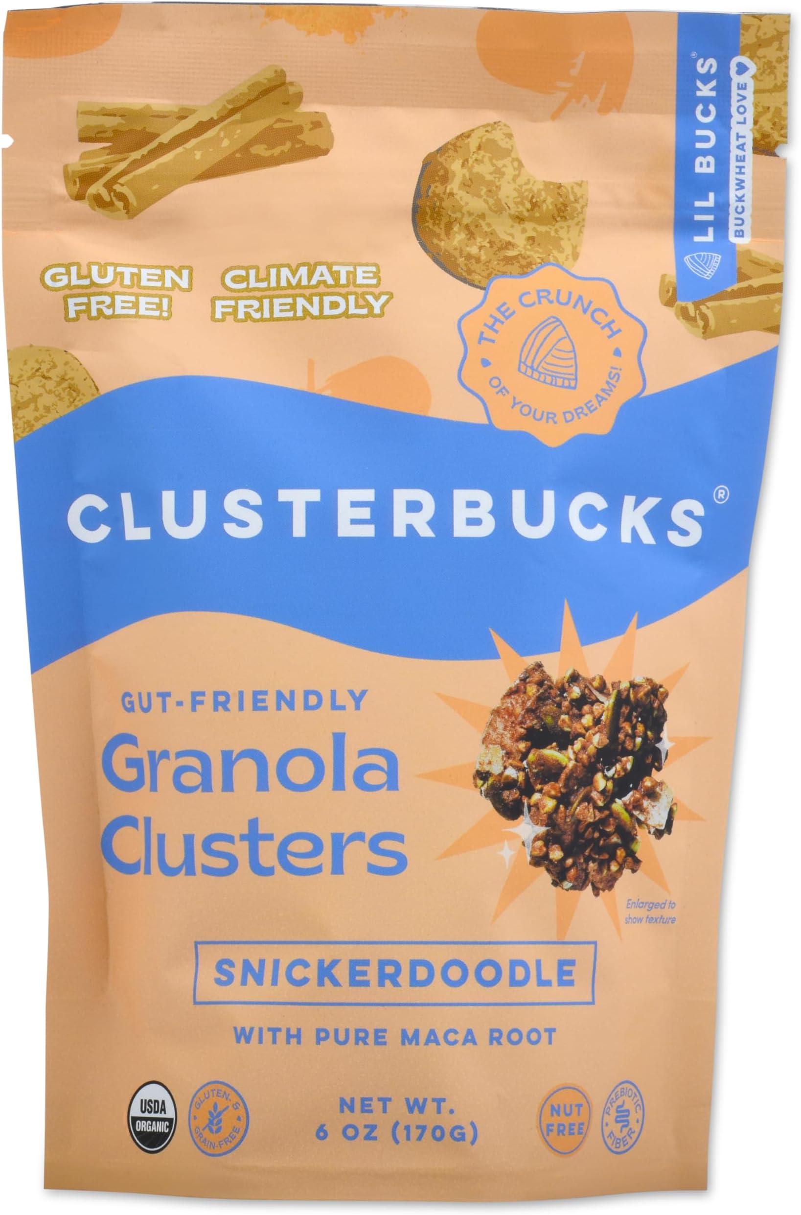 Clusterbucks Gut Friendly Granola Clusters made with