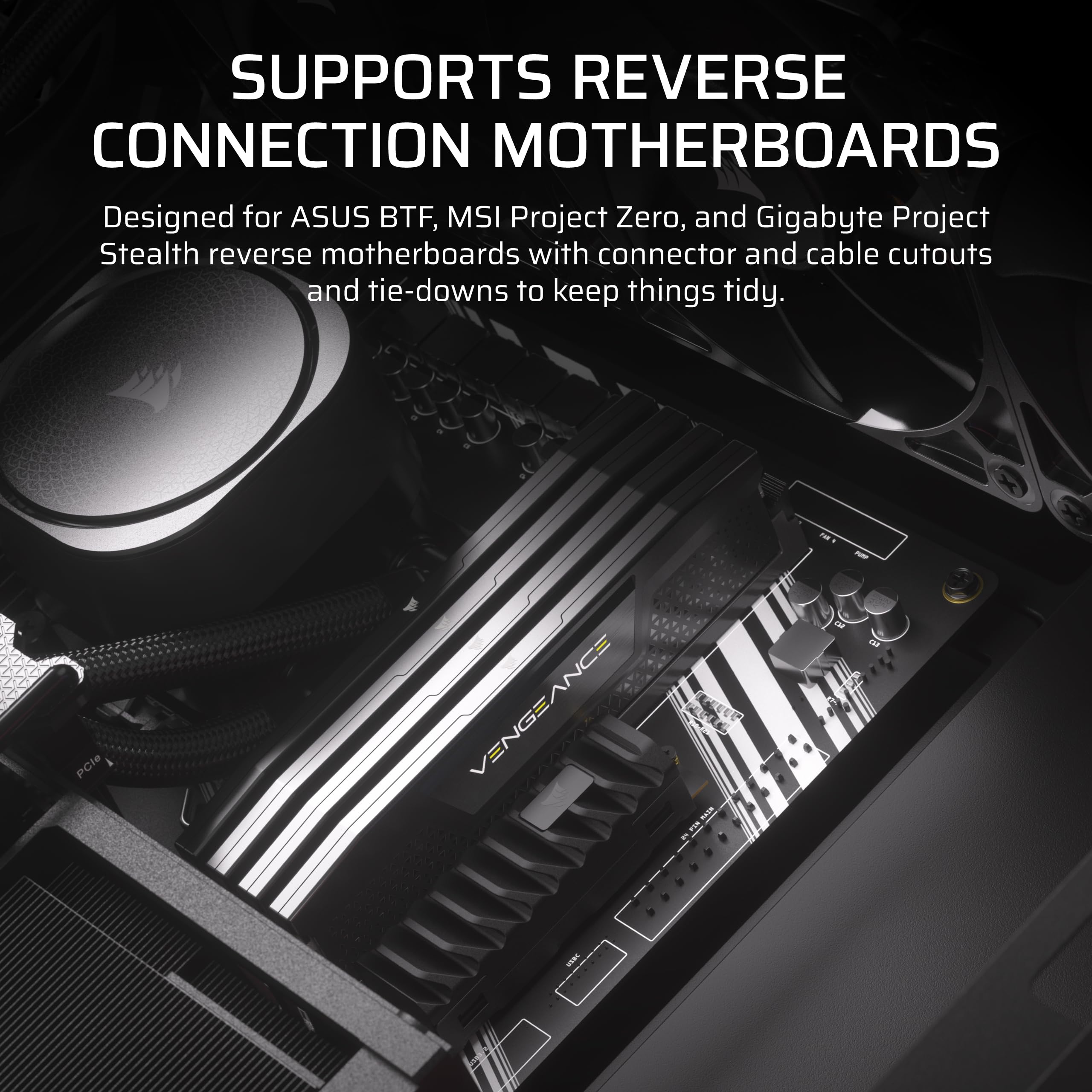 CORSAIR 4000D RS ARGB Frame Modular Mid-Tower ATX PC Case – High Airflow, 3X Pre-Installed RS ARGB Fans, InfiniRail™ Fan Mounting System, ASUS BTF, MSI Project Zero, Gigabyte Project Stealth – Black