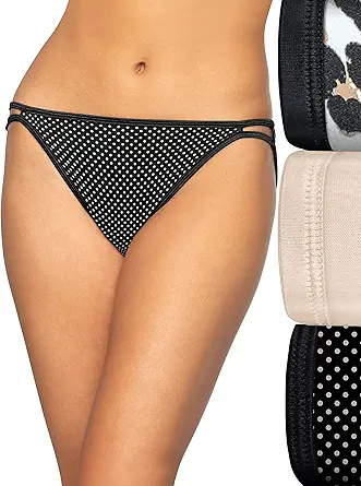 Vanity Fair Women's Illumination String Bikini Panties, Silky Stretch & Satin Trim