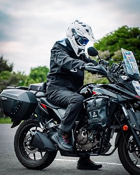 RIDEIRON Motorcycle Rain Gear for Men Waterproof Reflective Rain Suit | 15000mm Waterproof Rain Suit with Jacket and Pants, Breathable, Reflective and Detachable Hood Model MJ5012