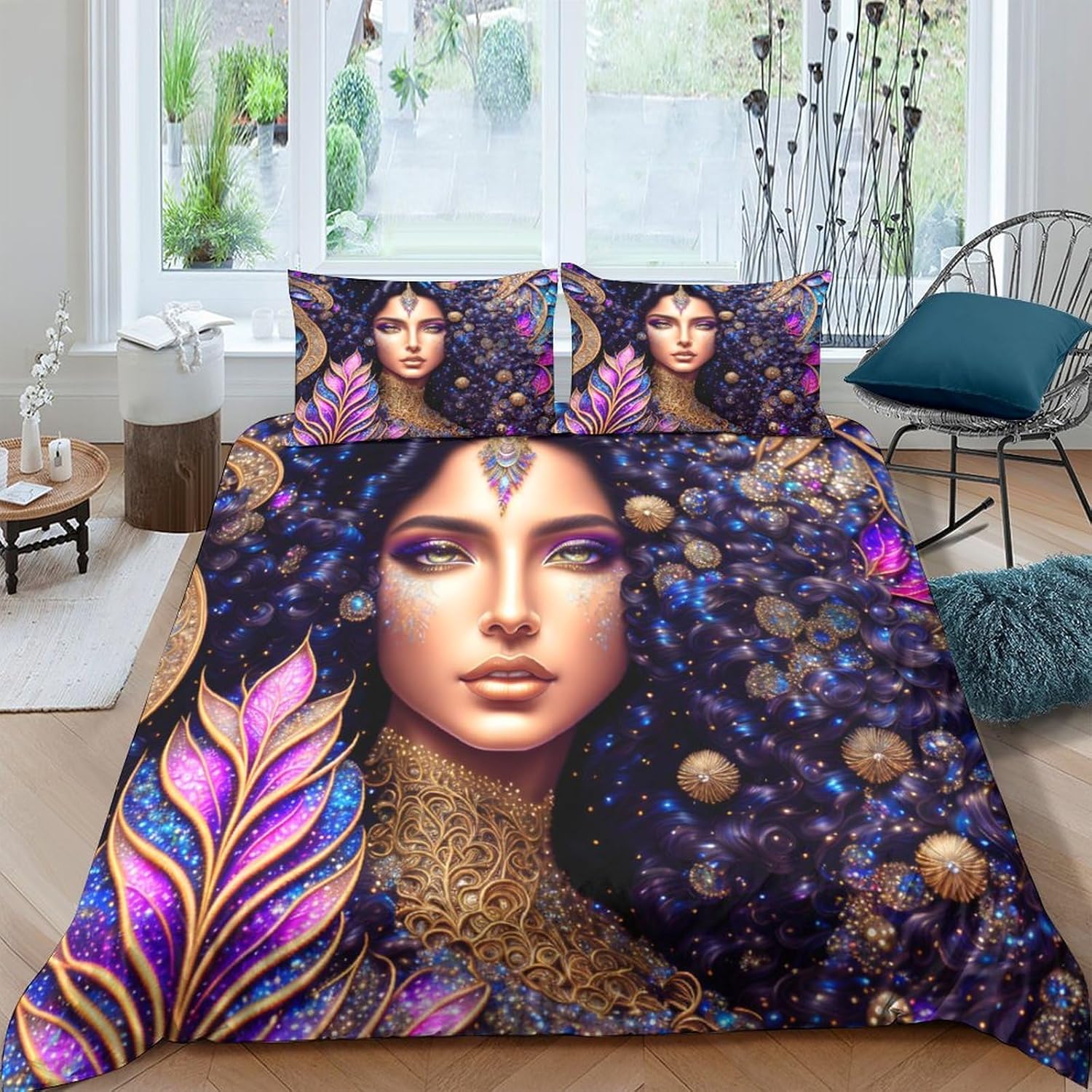 Beautiful Girl Three Piece Suit Cartoon Quilt Cover Set - Super Soft Bedding Set for Kids with Pillowcase - Lightweight and Breathable Microfiber Bed Linens