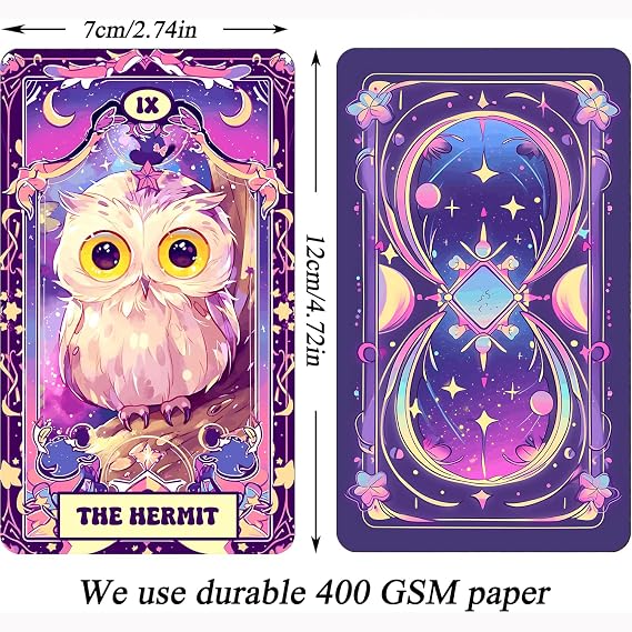Kawaii Animal Tarot Deck Tarot Cards for beginners with guide book, Cute Illustrated Tarot Cards with Whimsical Animal Archetypes, Beginner-Friendly Intuitive Reading Deck, Colorful Fantasy Art