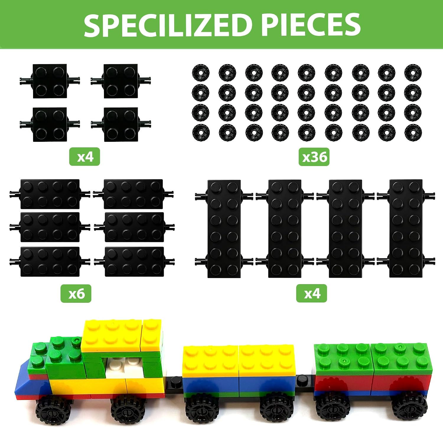 1550PCS Classic Building Bricks Set with Wheels | Compatible with Major Brands, Includes Wheel Pieces, Multiple Colors, Classic Building Blocks
