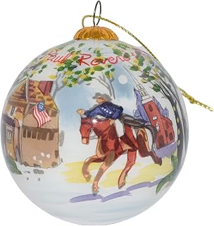 Hand Painted Glass Christmas Ornament - Paul Revere
