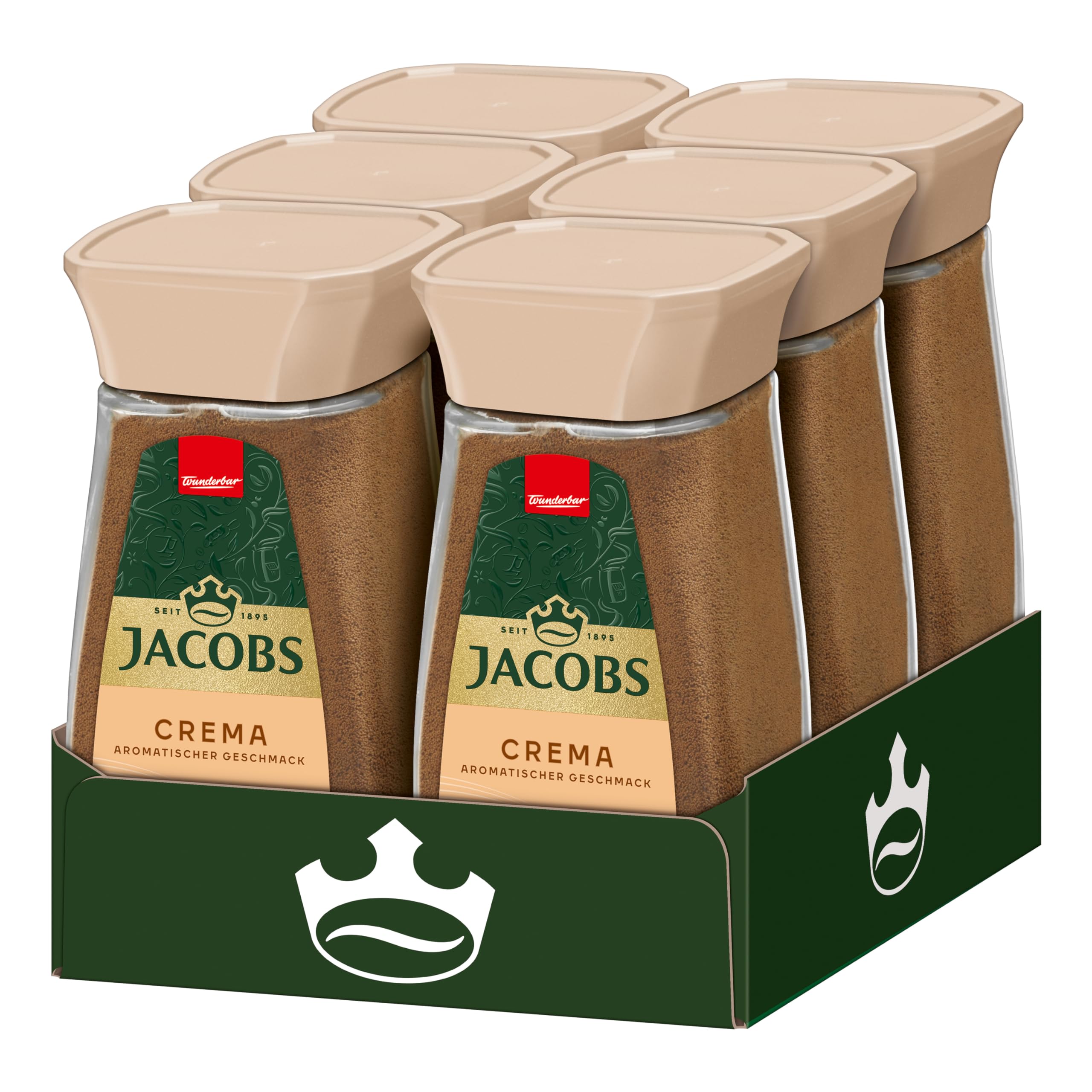 Jacobs löslicher Kaffee Crema, 6 x 200 g Instant Kaffee