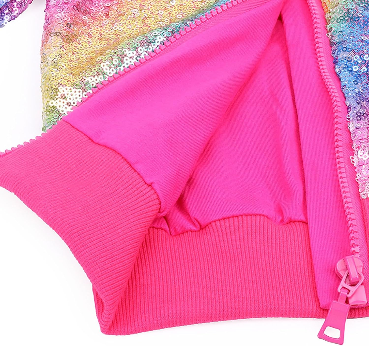 Kids Girls Boys Sequin Jackets Zipper Lightweight Fashion Cool Overcoat for Toddler Birthday Sparkly Clothes