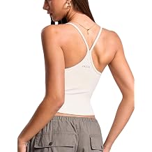 INGIA Deep V Neck Tank Top with Built-in Bra