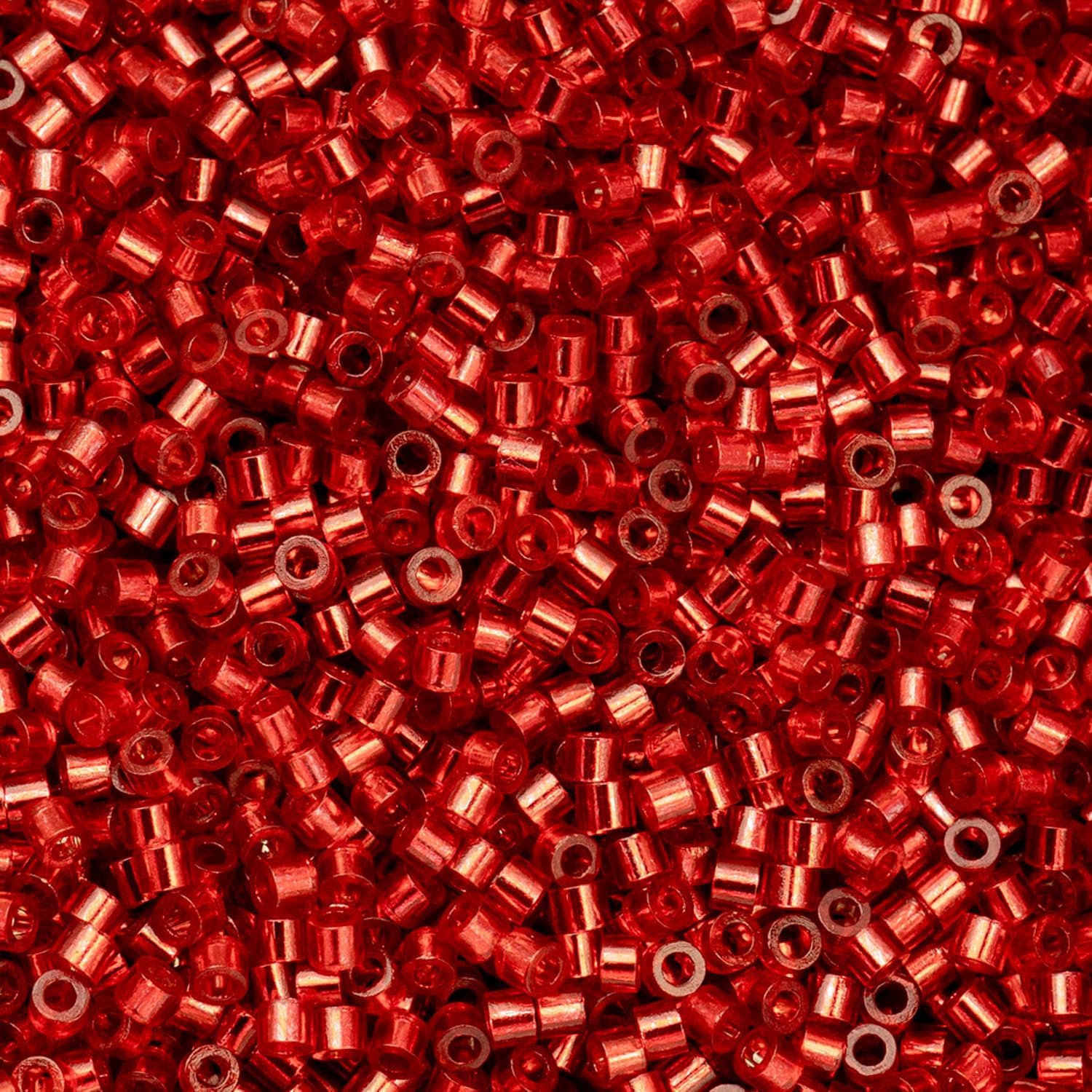 John Bead 25g Cylin Beads Red Silver Lined 11/0 Glass Cylindrical Seed Beads for Jewelry Bracelets Necklaces Earrings Making Embroidery Home Decor