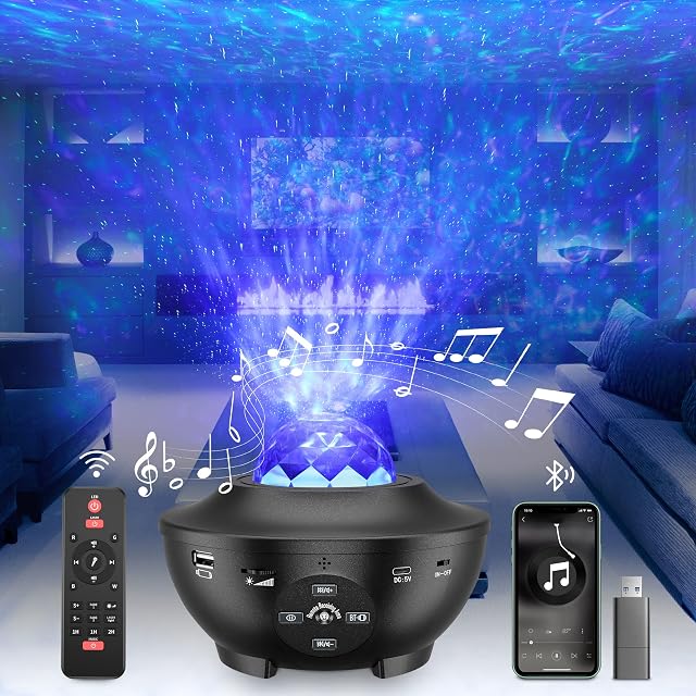 Galaxy Projector, Star Projector Starlight Galaxy Night Projector LED Galaxy Lamp Ocean Wave Night Light Galaxy Projector Light for Bedroom Children Adults Party Decoration