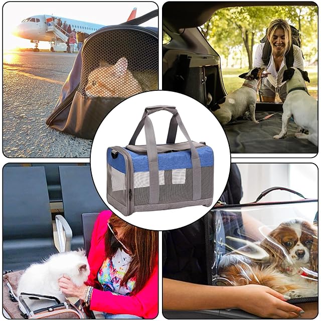 Foto 5 de 8 de Onlynery Transporte para Mascotas, Portador Viaje Plegable para Gatos Doble Apertura Mano