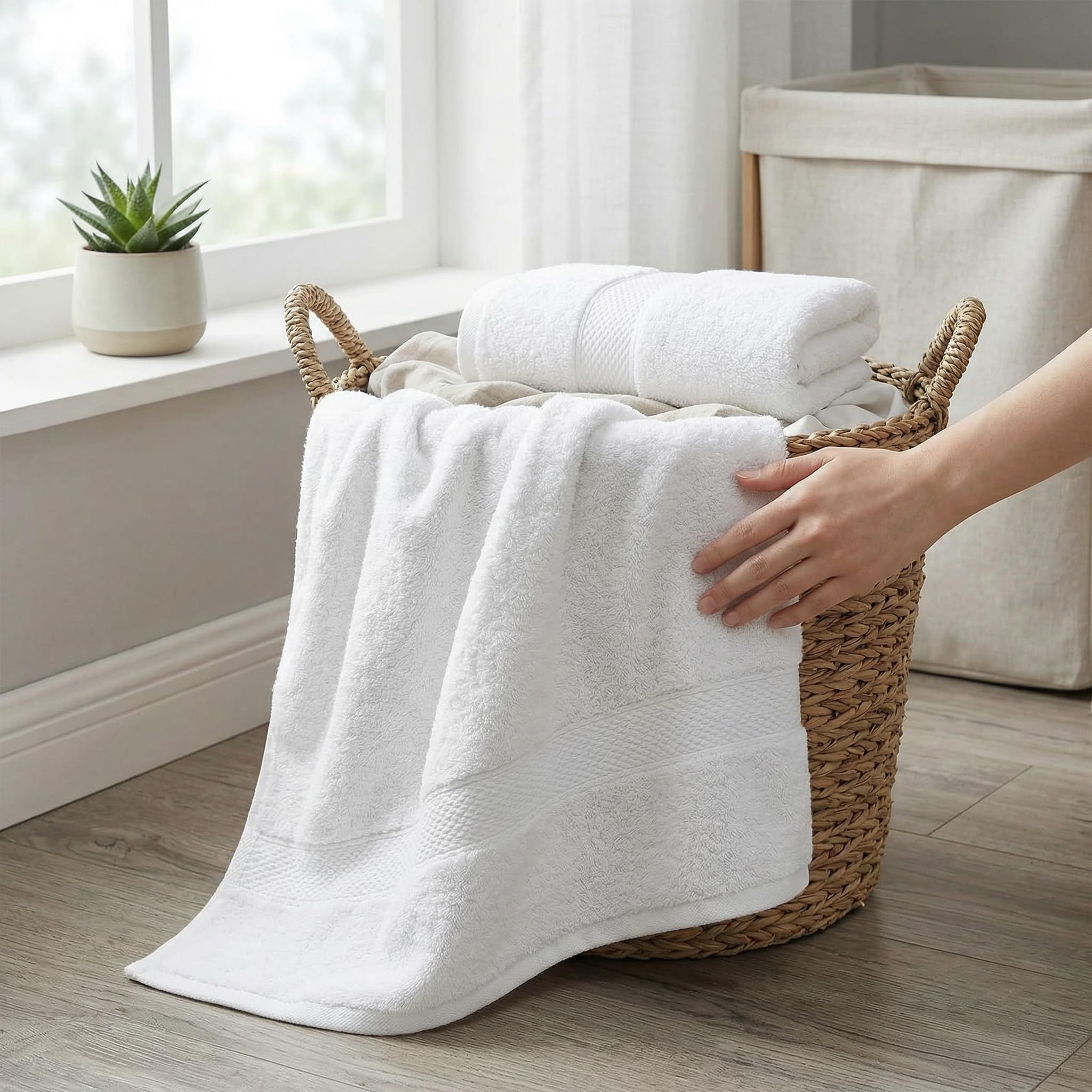 MistyMorning Lot de 2 draps de bain extra larges (90 x 190 cm), 100 % coton 500 g/m², super doux, très absorbants, séchage rapide